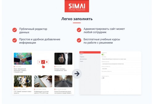 SIMAI-SF4: Сайт государственной организации – адаптивный с версией для слабовидящих