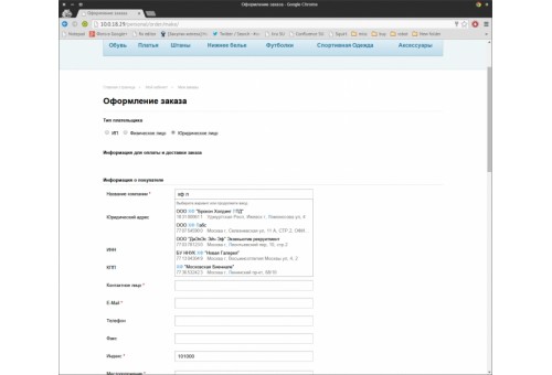 Подсказки по ФИО, адресам и реквизитам компаний на странице заказа Dadata.ru