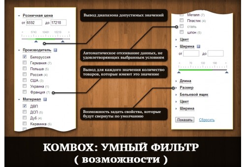 Kombox: Умный-фильтр (ЧПУ, SEO, AJAX)