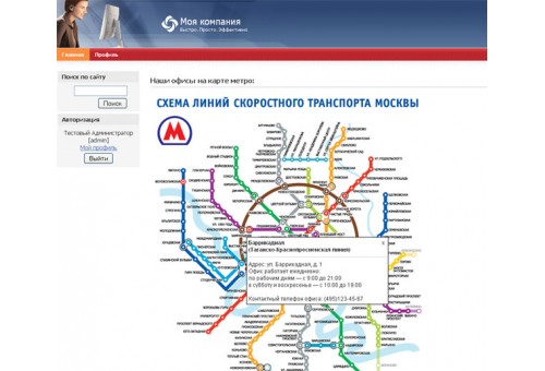 Объекты на карте метро